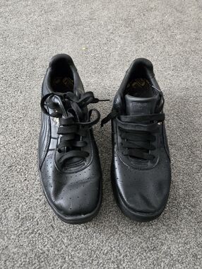 Puma Men’s All-Black Leather Athletic Sneakers